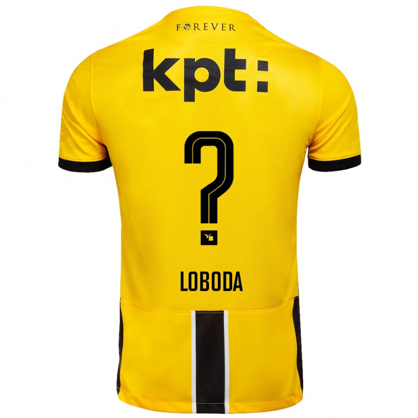 Kandiny Niño Camiseta Vincent Loboda #0 Amarillo Negro 1ª Equipación 2024/25 La Camisa Chile