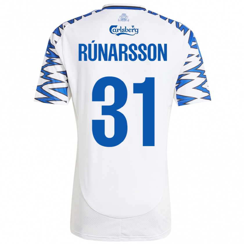 Kandiny Niño Camiseta Rúnar Alex Rúnarsson #31 Blanco Azul Cielo 1ª Equipación 2024/25 La Camisa Chile