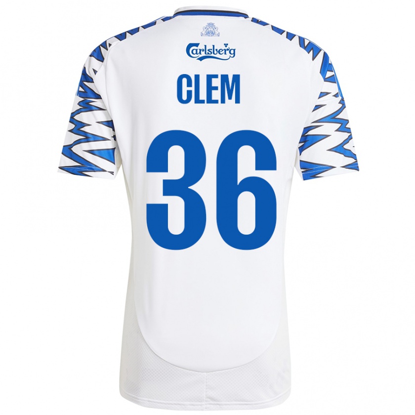 Kandiny Niño Camiseta William Clem #36 Blanco Azul Cielo 1ª Equipación 2024/25 La Camisa Chile