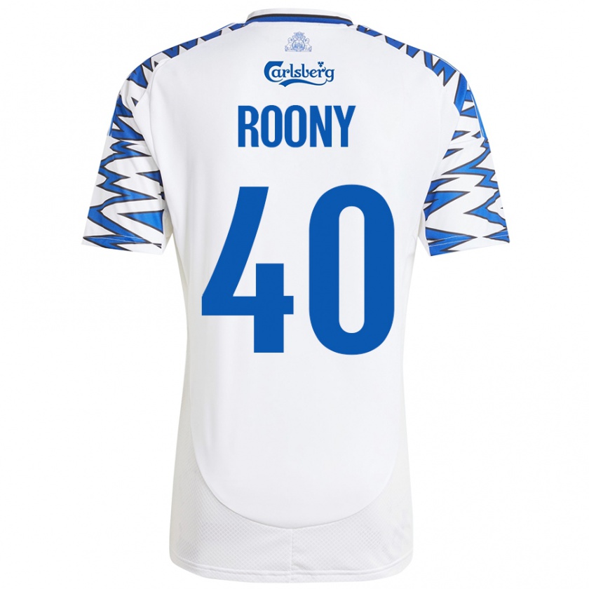 Kandiny Niño Camiseta Roony Bardghji #40 Blanco Azul Cielo 1ª Equipación 2024/25 La Camisa Chile