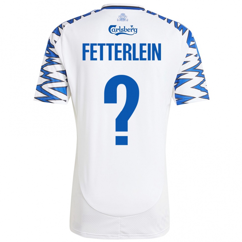 Kandiny Niño Camiseta Sean Fetterlein #0 Blanco Azul Cielo 1ª Equipación 2024/25 La Camisa Chile