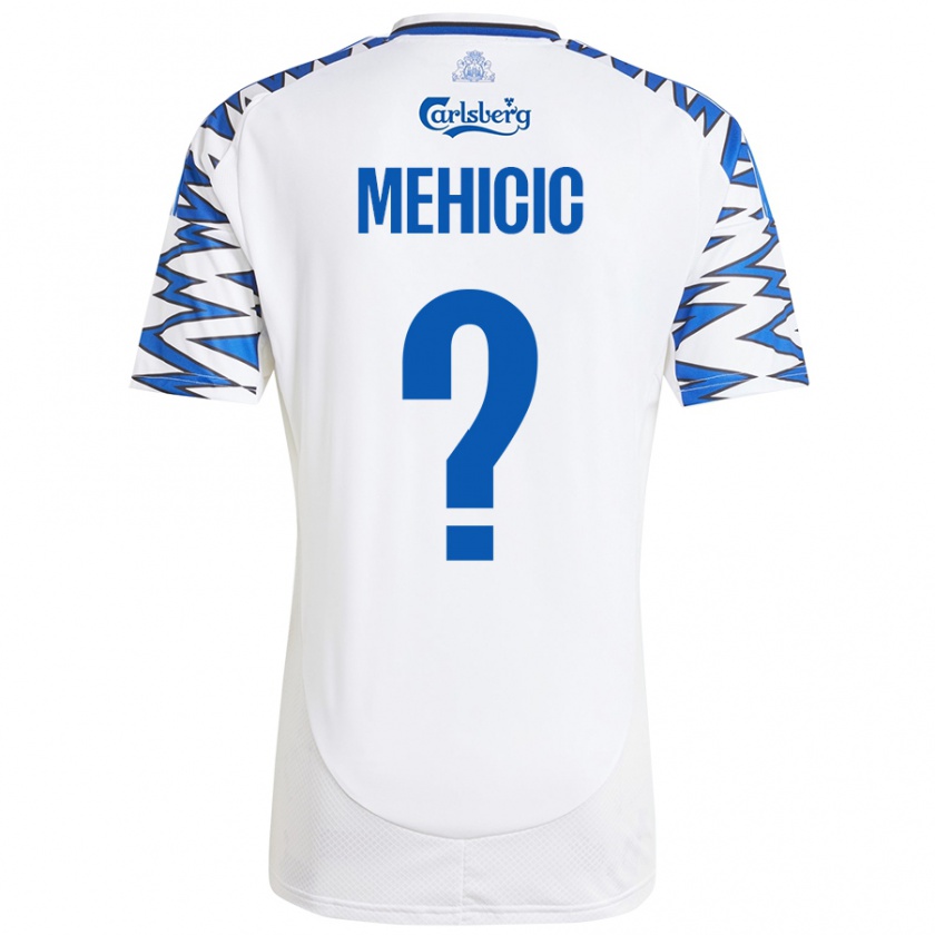 Kandiny Niño Camiseta Elvin Mehicic #0 Blanco Azul Cielo 1ª Equipación 2024/25 La Camisa Chile