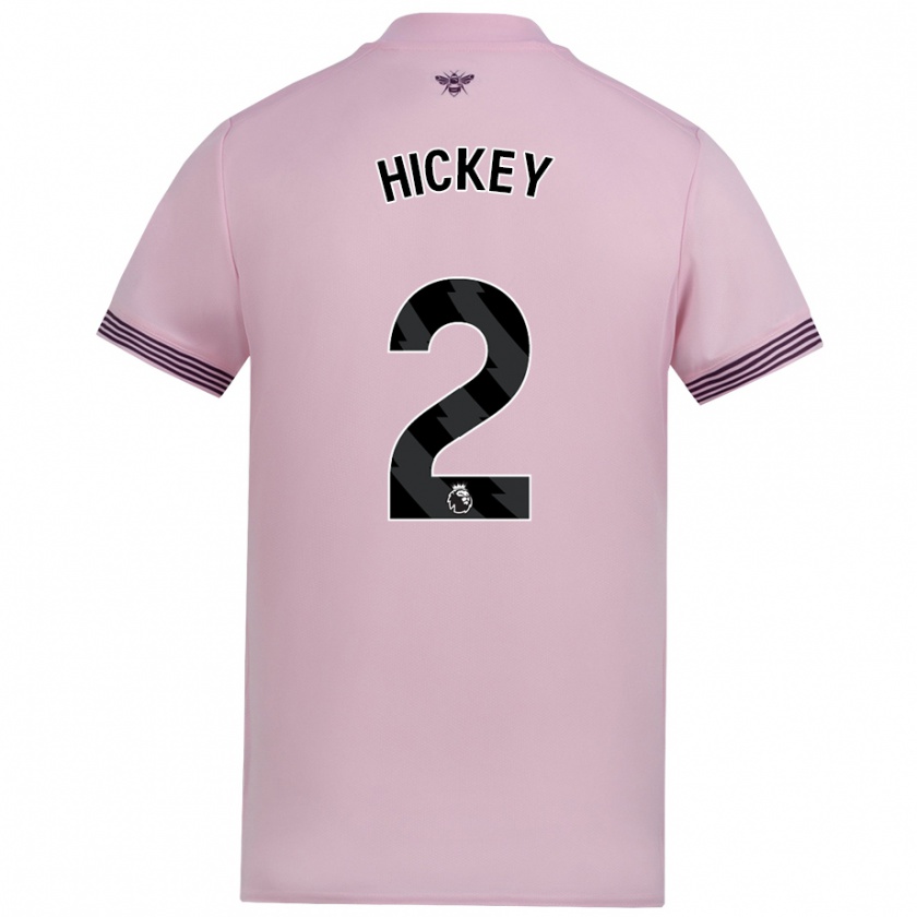 Kandiny Niño Camiseta Aaron Hickey #2 Rosa 2ª Equipación 2024/25 La Camisa Chile