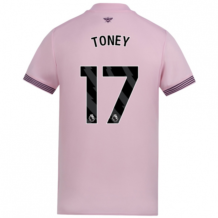 Kandiny Niño Camiseta Ivan Toney #17 Rosa 2ª Equipación 2024/25 La Camisa Chile