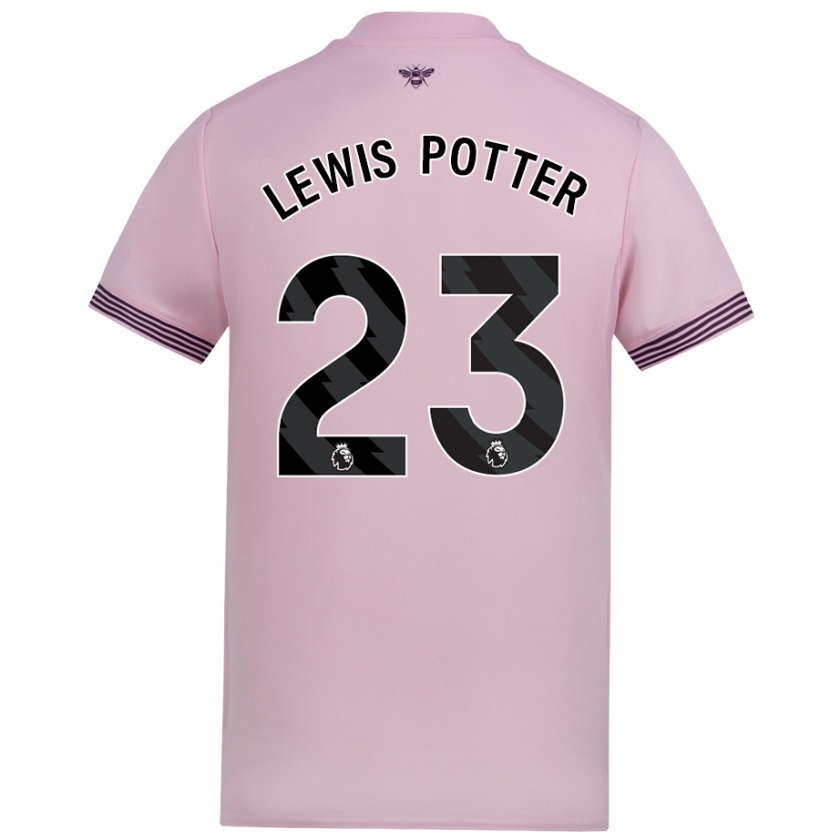 Kandiny Niño Camiseta Keane Lewis-Potter #23 Rosa 2ª Equipación 2024/25 La Camisa Chile