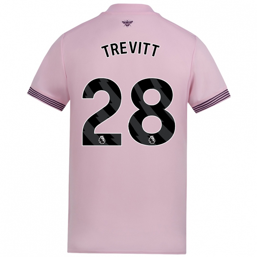 Kandiny Niño Camiseta Ryan Trevitt #28 Rosa 2ª Equipación 2024/25 La Camisa Chile