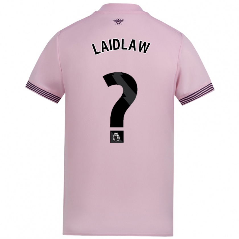 Kandiny Niño Camiseta Ethan Laidlaw #0 Rosa 2ª Equipación 2024/25 La Camisa Chile