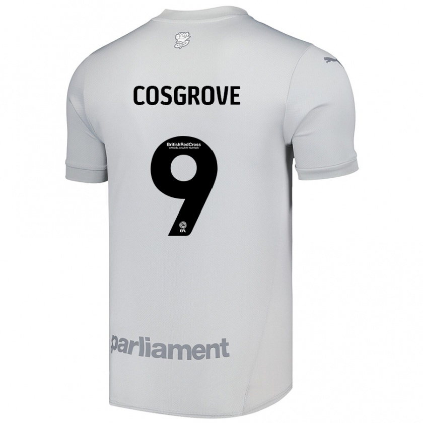 Kandiny Niño Camiseta Sam Cosgrove #9 Gris Plata 2ª Equipación 2024/25 La Camisa Chile