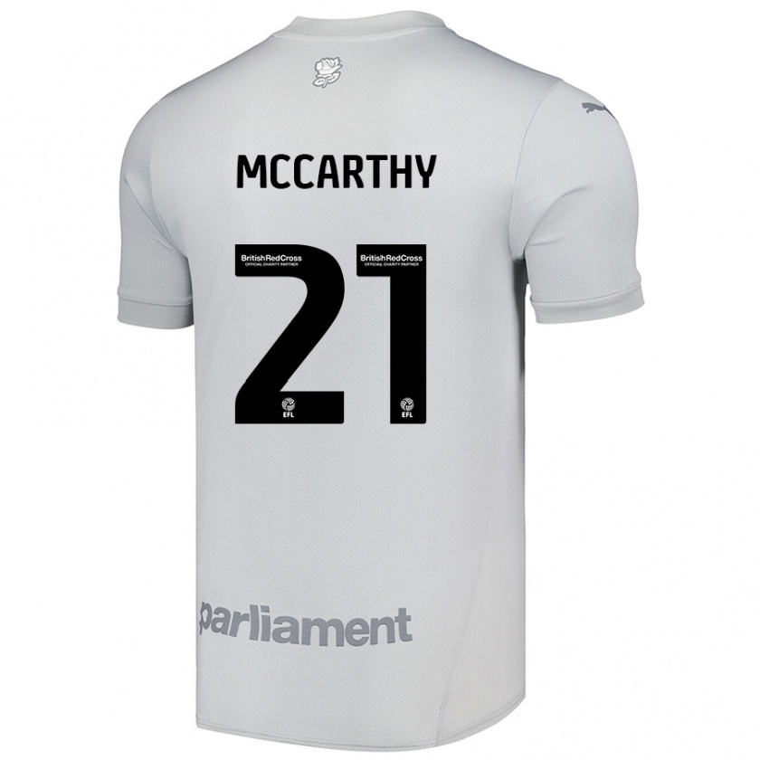 Kandiny Niño Camiseta Conor Mccarthy #21 Gris Plata 2ª Equipación 2024/25 La Camisa Chile