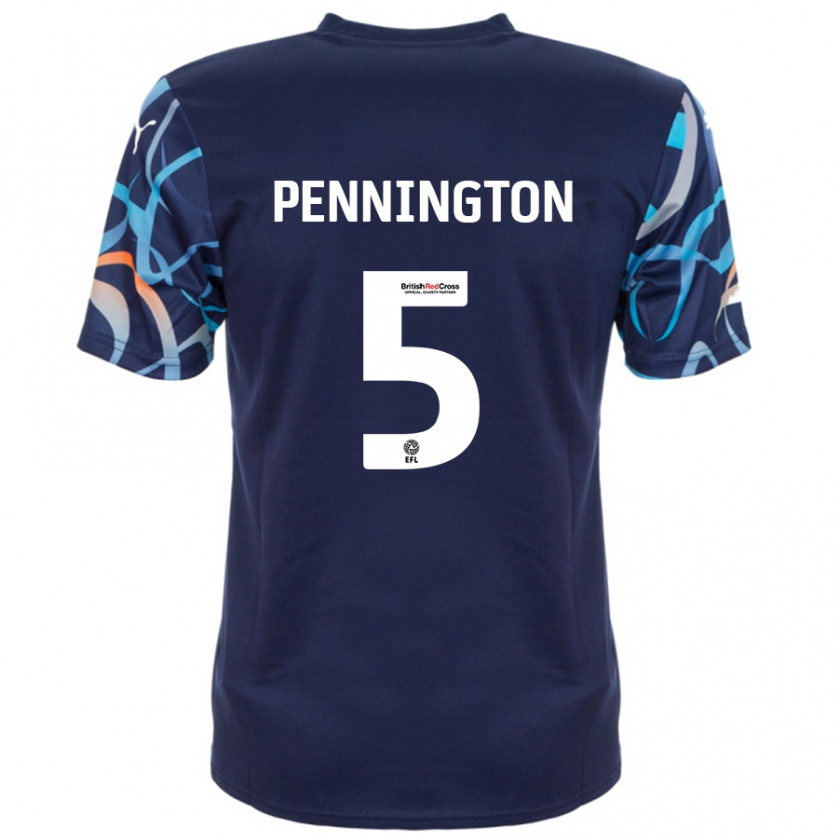 Kandiny Niño Camiseta Matthew Pennington #5 Azul Marino 2ª Equipación 2024/25 La Camisa Chile