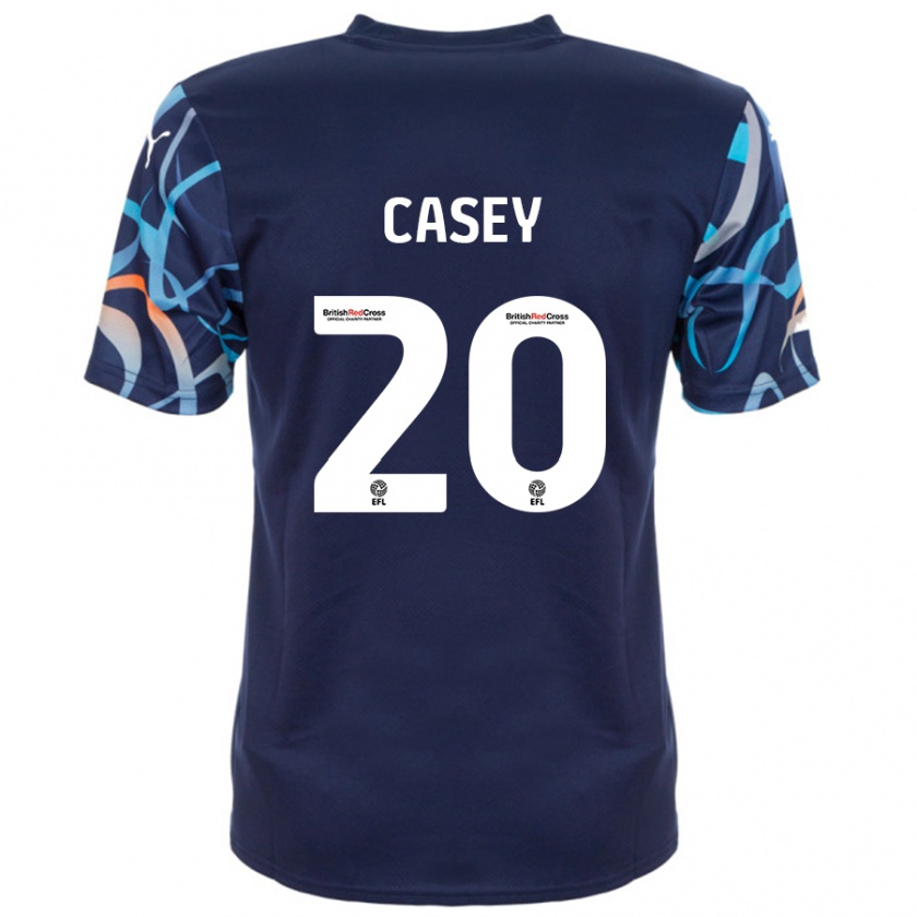 Kandiny Niño Camiseta Oliver Casey #20 Azul Marino 2ª Equipación 2024/25 La Camisa Chile