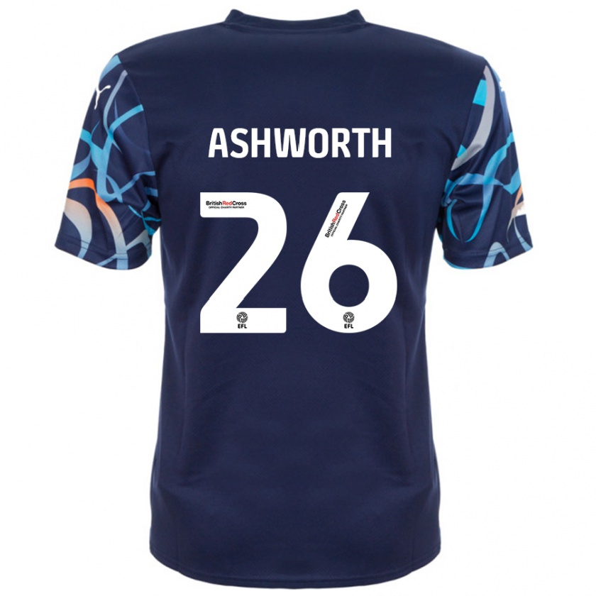 Kandiny Niño Camiseta Zac Ashworth #26 Azul Marino 2ª Equipación 2024/25 La Camisa Chile