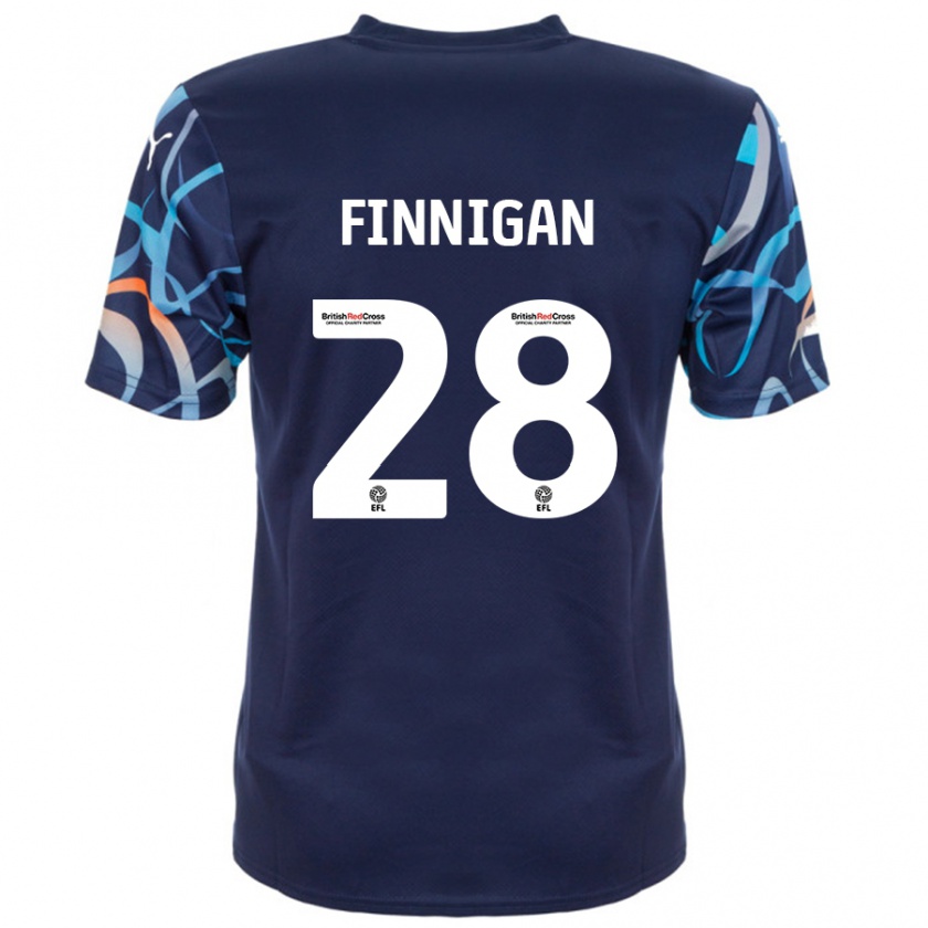 Kandiny Niño Camiseta Ryan Finnigan #28 Azul Marino 2ª Equipación 2024/25 La Camisa Chile