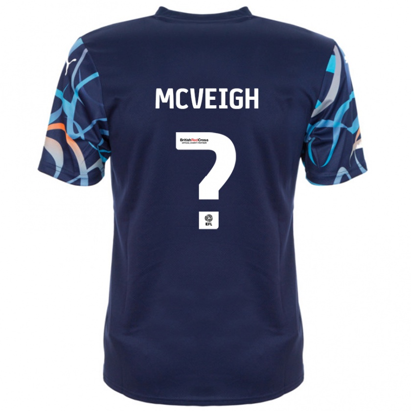 Kandiny Niño Camiseta Conor Mcveigh #0 Azul Marino 2ª Equipación 2024/25 La Camisa Chile