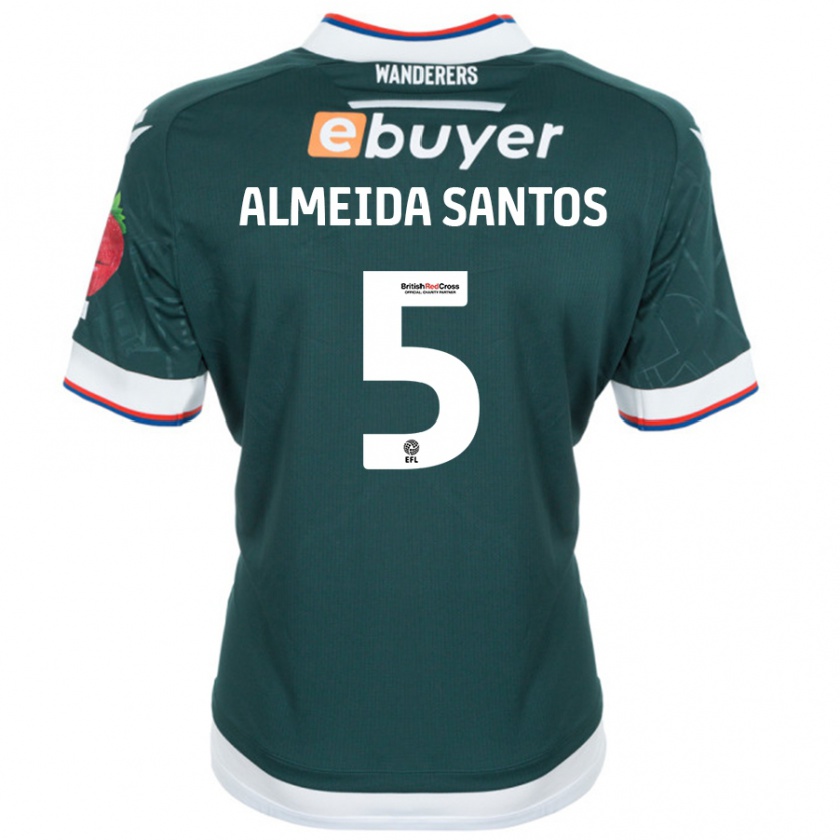 Kandiny Niño Camiseta Ricardo Santos #5 Verde Oscuro 2ª Equipación 2024/25 La Camisa Chile