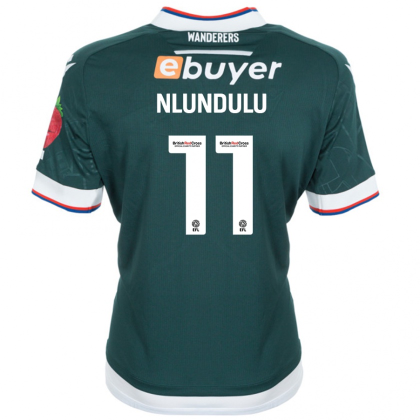 Kandiny Niño Camiseta Dan Nlundulu #11 Verde Oscuro 2ª Equipación 2024/25 La Camisa Chile