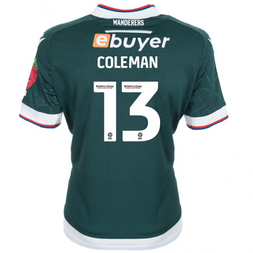 Kandiny Niño Camiseta Joel Coleman #13 Verde Oscuro 2ª Equipación 2024/25 La Camisa Chile