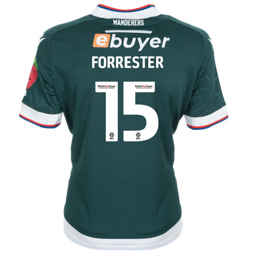 Kandiny Niño Camiseta Will Forrester #15 Verde Oscuro 2ª Equipación 2024/25 La Camisa Chile