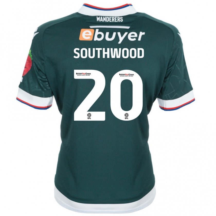 Kandiny Niño Camiseta Luke Southwood #20 Verde Oscuro 2ª Equipación 2024/25 La Camisa Chile