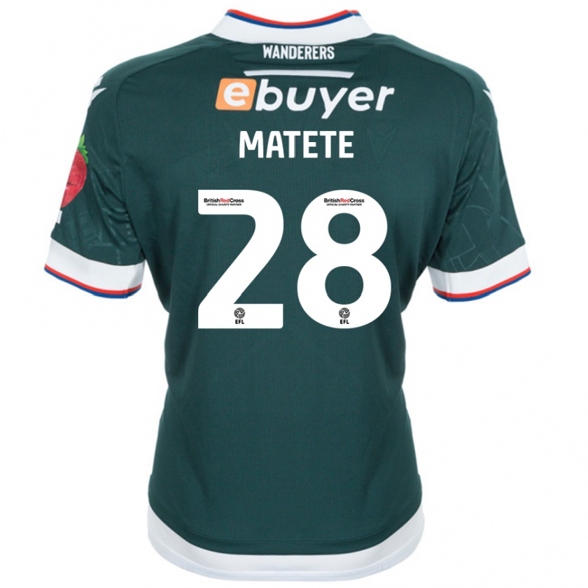 Kandiny Niño Camiseta Jay Matete #28 Verde Oscuro 2ª Equipación 2024/25 La Camisa Chile