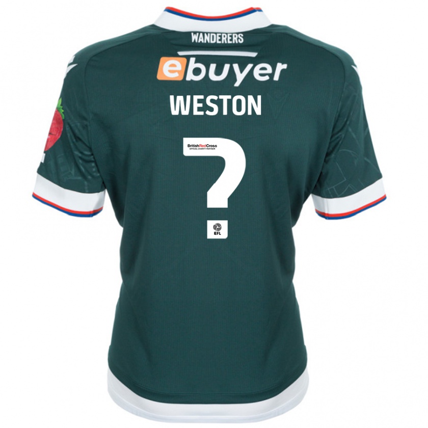 Kandiny Niño Camiseta Ajay Weston #0 Verde Oscuro 2ª Equipación 2024/25 La Camisa Chile