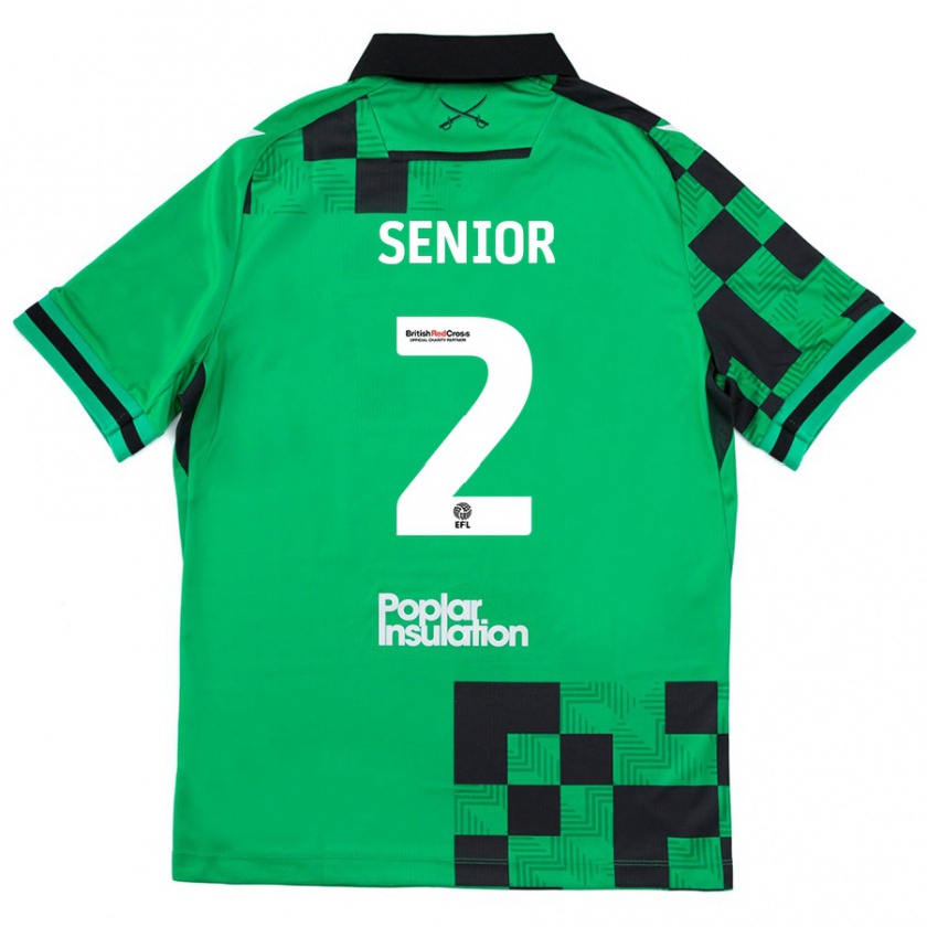 Kandiny Niño Camiseta Joel Senior #2 Verde Negro 2ª Equipación 2024/25 La Camisa Chile