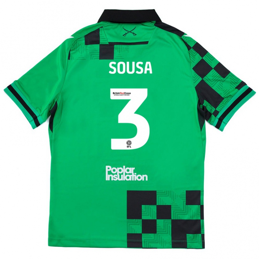 Kandiny Niño Camiseta Lino Sousa #3 Verde Negro 2ª Equipación 2024/25 La Camisa Chile