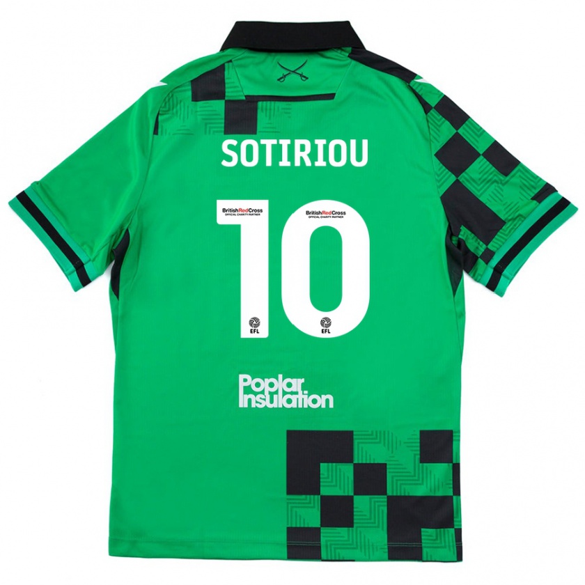 Kandiny Niño Camiseta Ruel Sotiriou #10 Verde Negro 2ª Equipación 2024/25 La Camisa Chile