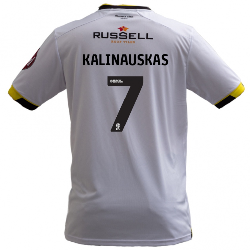 Kandiny Niño Camiseta Tomas Kalinauskas #7 Blanco 2ª Equipación 2024/25 La Camisa Chile