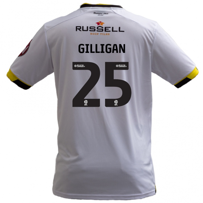 Kandiny Niño Camiseta Ciaran Gilligan #25 Blanco 2ª Equipación 2024/25 La Camisa Chile