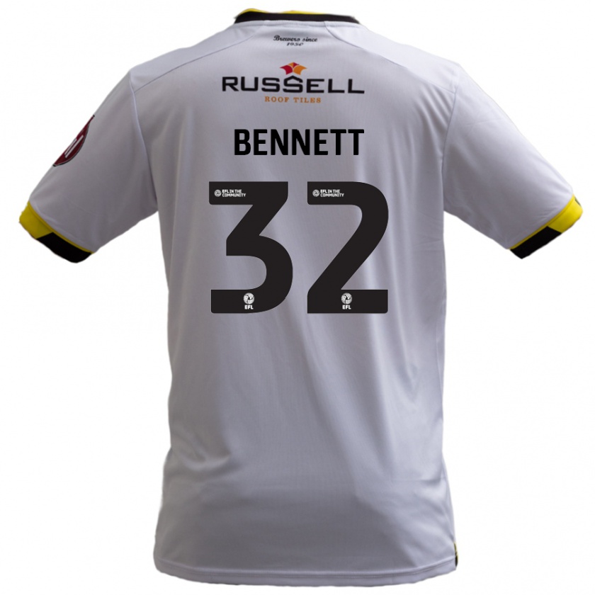 Kandiny Niño Camiseta Mason Bennett #32 Blanco 2ª Equipación 2024/25 La Camisa Chile