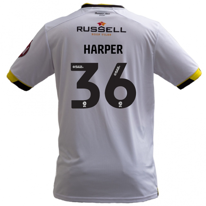 Kandiny Niño Camiseta Rekeem Harper #36 Blanco 2ª Equipación 2024/25 La Camisa Chile