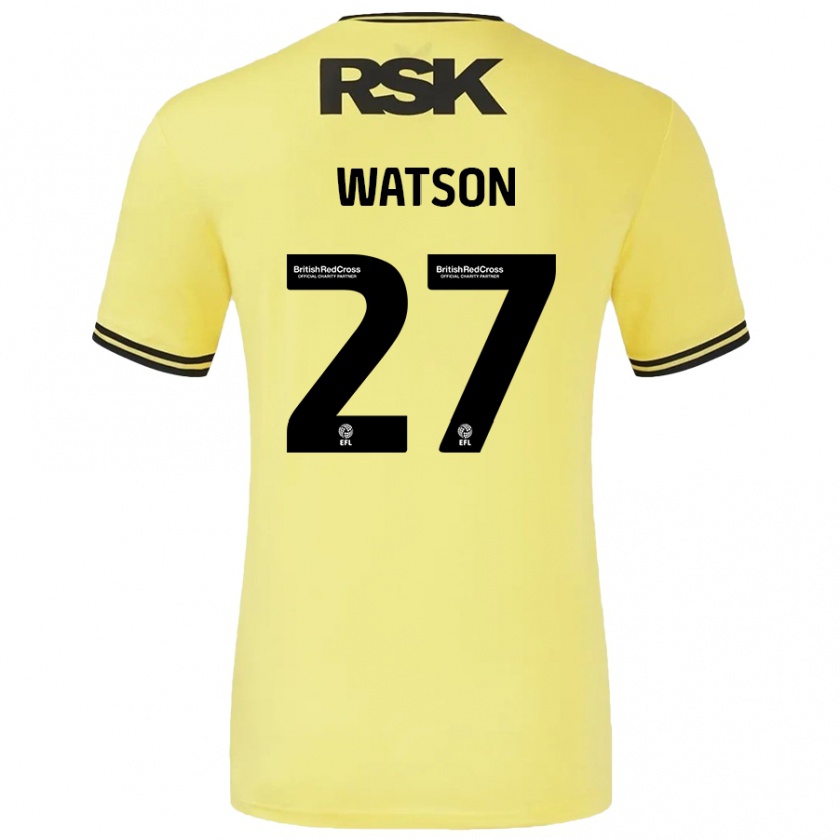 Kandiny Niño Camiseta Tennai Watson #27 Amarillo Negro 2ª Equipación 2024/25 La Camisa Chile