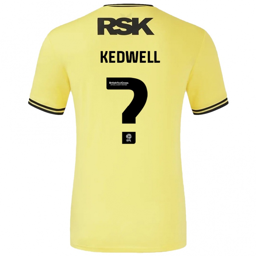 Kandiny Niño Camiseta Harvey Kedwell #0 Amarillo Negro 2ª Equipación 2024/25 La Camisa Chile