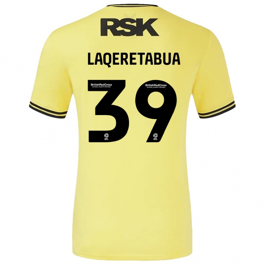 Kandiny Niño Camiseta Josh Laqeretabua #39 Amarillo Negro 2ª Equipación 2024/25 La Camisa Chile