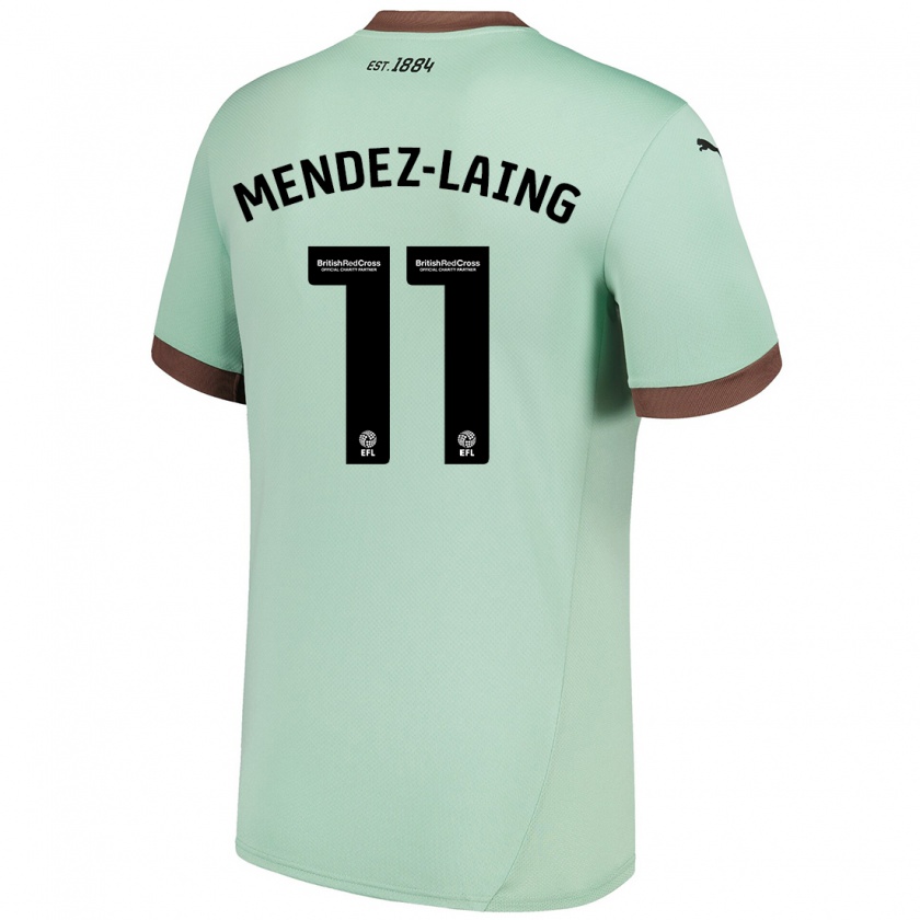 Kandiny Niño Camiseta Nathaniel Méndez-Laing #11 Verde Pálido 2ª Equipación 2024/25 La Camisa Chile