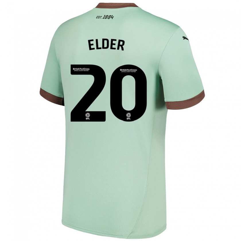 Kandiny Niño Camiseta Callum Elder #20 Verde Pálido 2ª Equipación 2024/25 La Camisa Chile