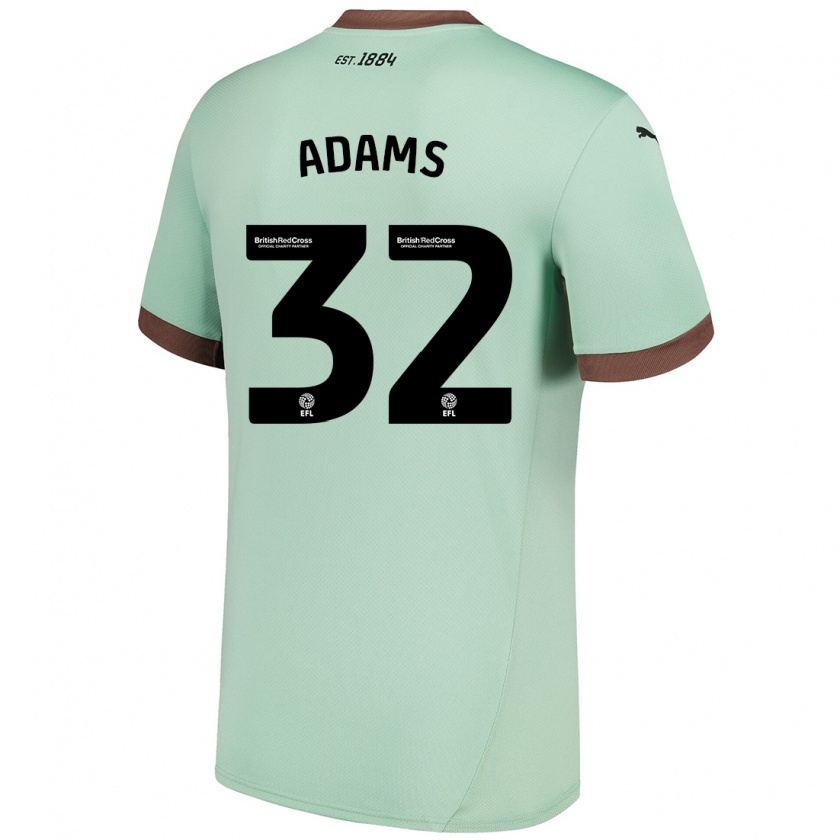 Kandiny Niño Camiseta Ebou Adams #32 Verde Pálido 2ª Equipación 2024/25 La Camisa Chile