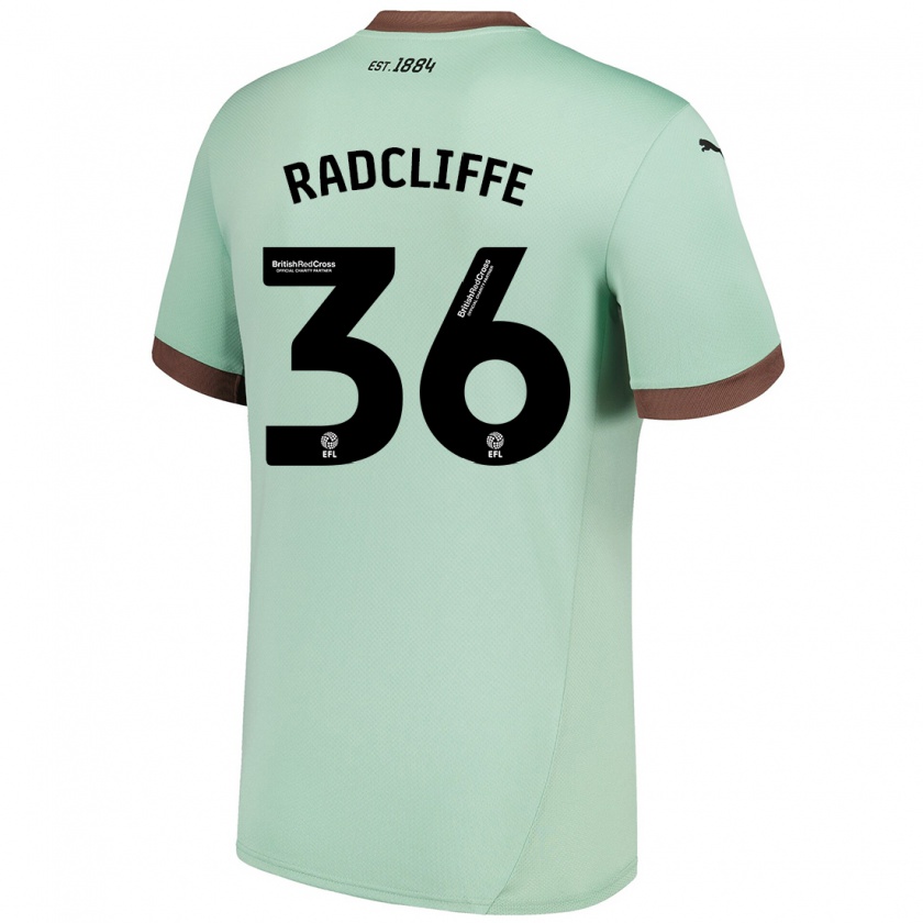 Kandiny Niño Camiseta Ben Radcliffe #36 Verde Pálido 2ª Equipación 2024/25 La Camisa Chile