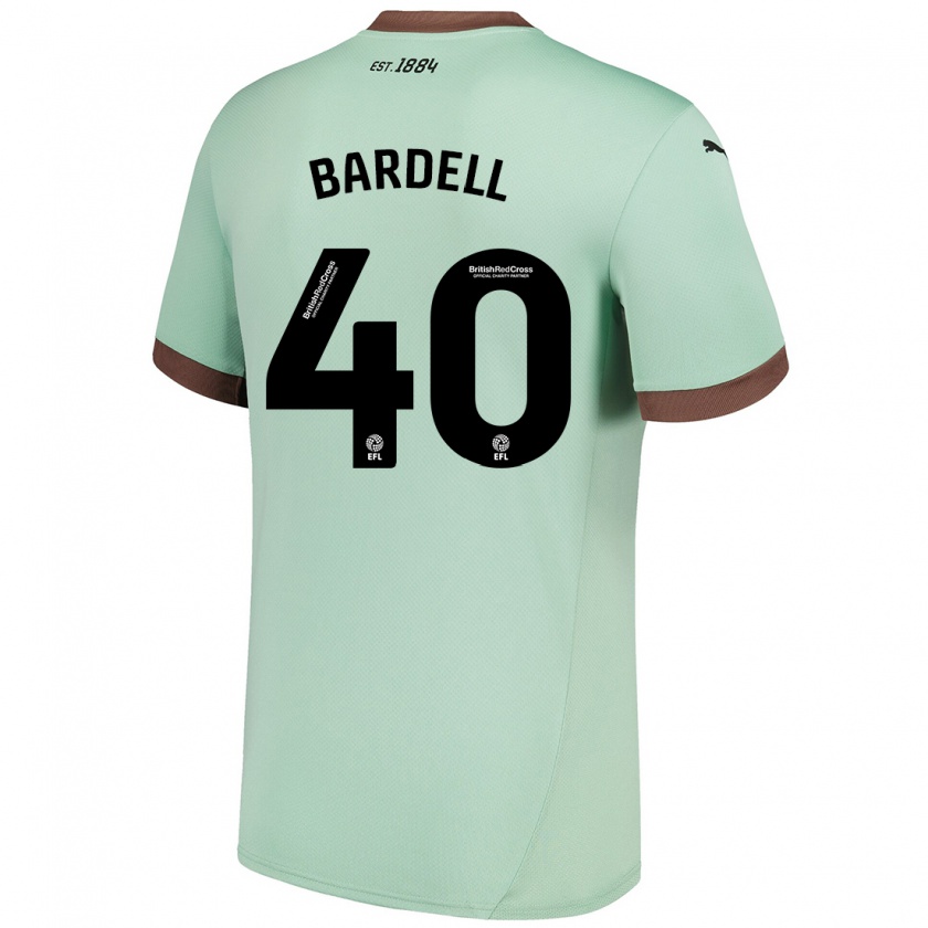 Kandiny Niño Camiseta Max Bardell #40 Verde Pálido 2ª Equipación 2024/25 La Camisa Chile