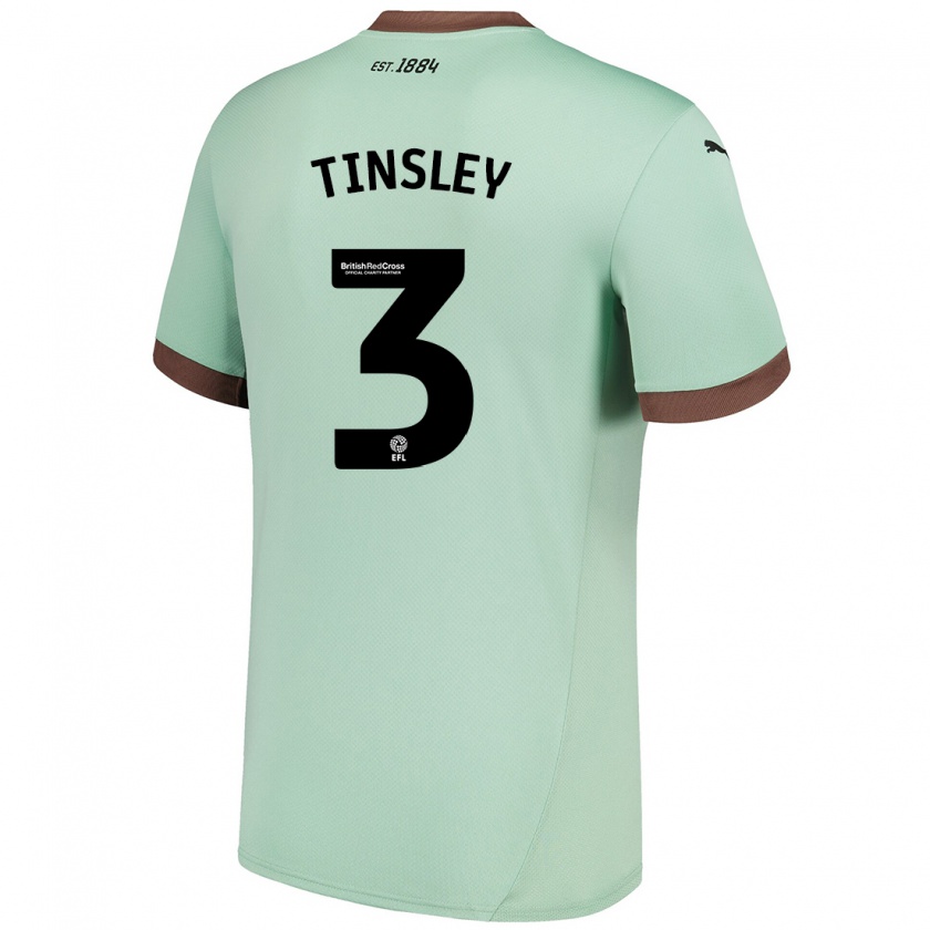 Kandiny Niño Camiseta Megan Tinsley #3 Verde Pálido 2ª Equipación 2024/25 La Camisa Chile