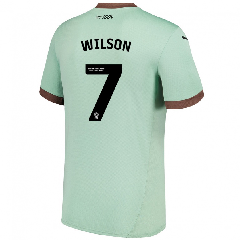 Kandiny Niño Camiseta Emelia Wilson #7 Verde Pálido 2ª Equipación 2024/25 La Camisa Chile