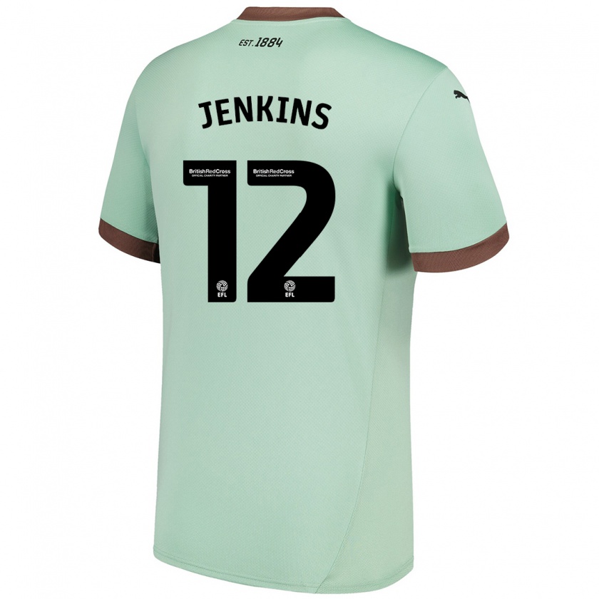 Kandiny Niño Camiseta Camille Jenkins #12 Verde Pálido 2ª Equipación 2024/25 La Camisa Chile