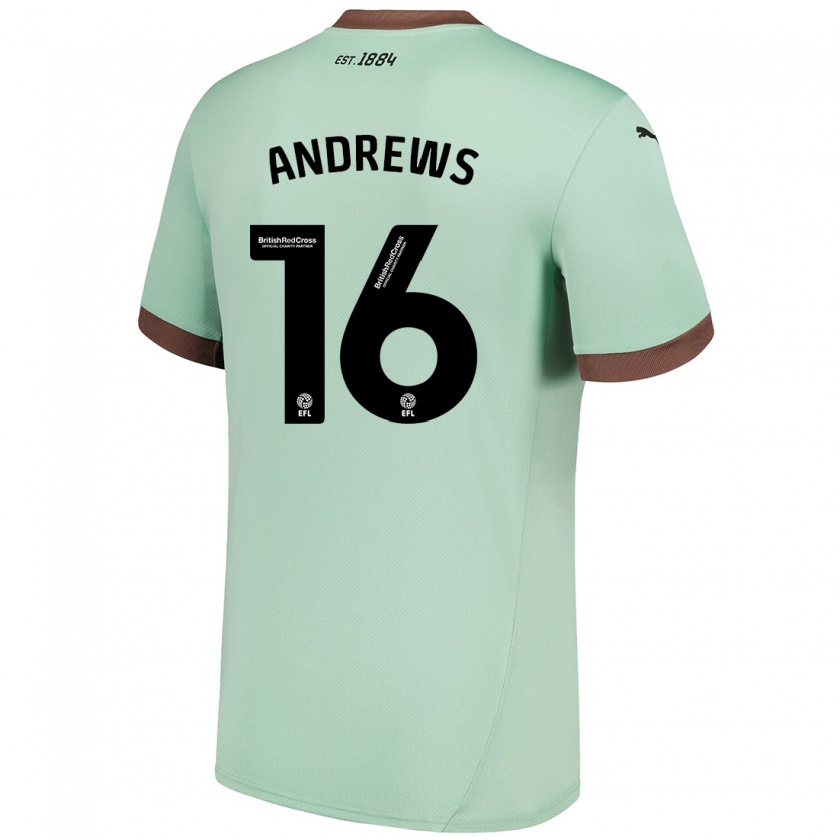 Kandiny Niño Camiseta Marli Rhodes-Andrews #16 Verde Pálido 2ª Equipación 2024/25 La Camisa Chile