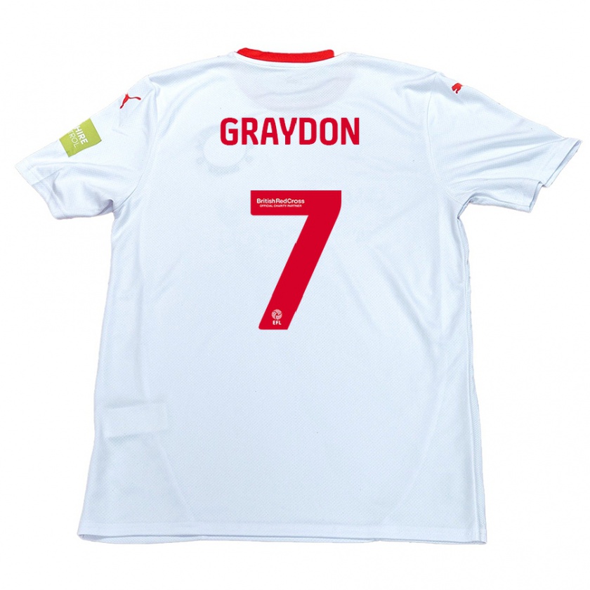 Kandiny Niño Camiseta Ryan Graydon #7 Blanco 2ª Equipación 2024/25 La Camisa Chile