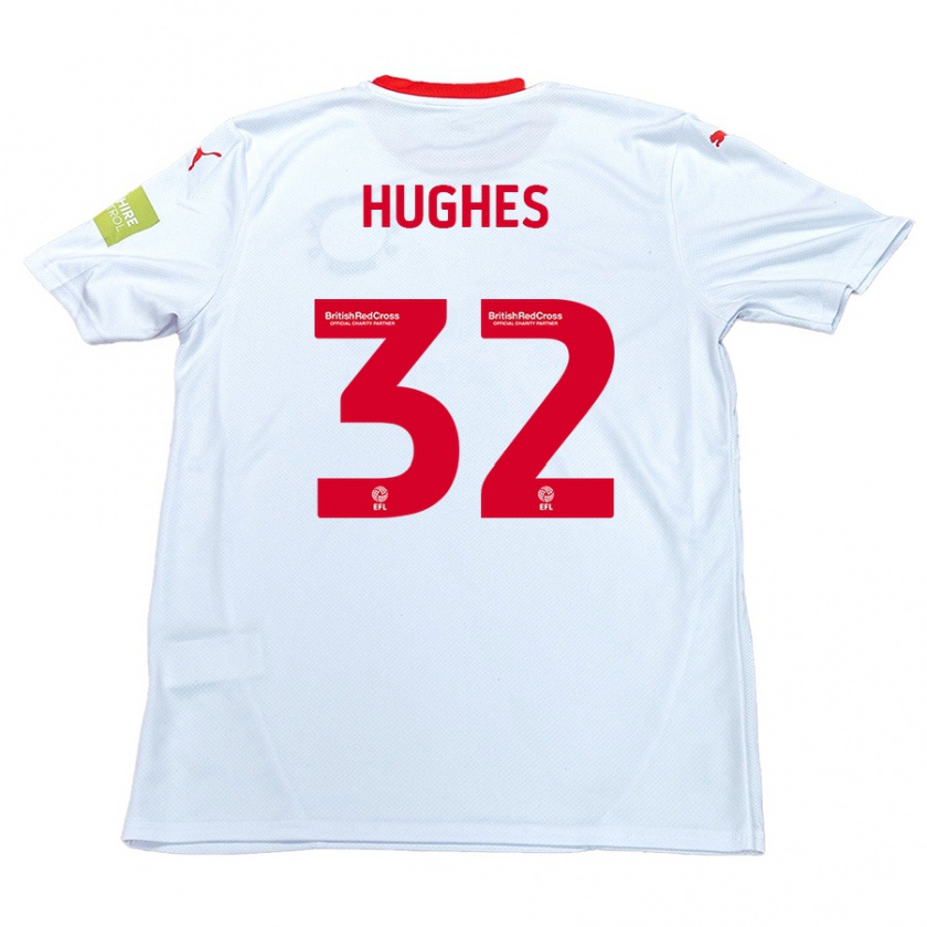 Kandiny Niño Camiseta Kayden Hughes #32 Blanco 2ª Equipación 2024/25 La Camisa Chile