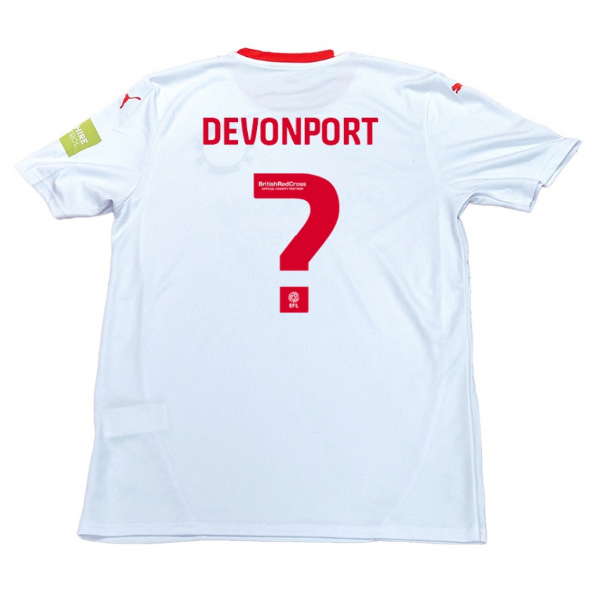 Kandiny Niño Camiseta Owen Devonport #0 Blanco 2ª Equipación 2024/25 La Camisa Chile