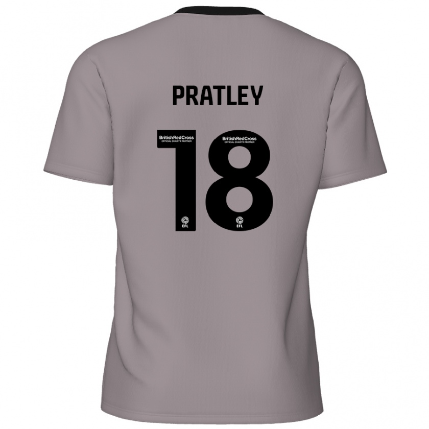 Kandiny Niño Camiseta Darren Pratley #18 Gris 2ª Equipación 2024/25 La Camisa Chile