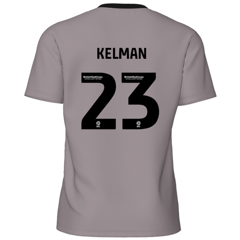 Kandiny Niño Camiseta Charlie Kelman #23 Gris 2ª Equipación 2024/25 La Camisa Chile