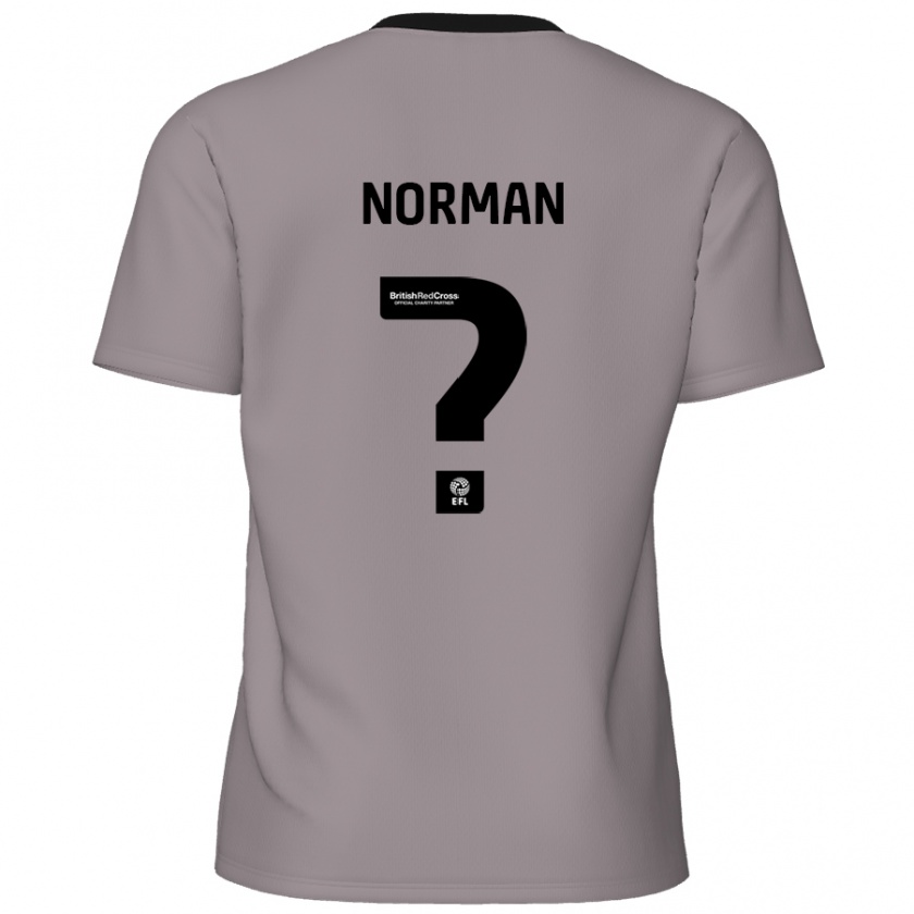 Kandiny Niño Camiseta Freddie Norman #0 Gris 2ª Equipación 2024/25 La Camisa Chile